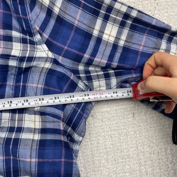 Lot x2 Blue Crush Plus Lumberjack Camp Flannel Plaid Button Up 3X Elbow Patch - Picture 7 of 12